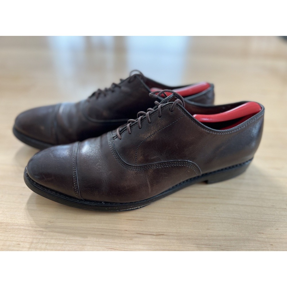 Allen Edmonds Clifton Brown Leather Oxford Shoes 5845 Mens Size 9.5 DAMAGED